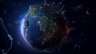 Image of Earth with cities