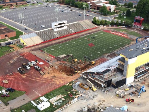 Austin Peay State University Football Field Has Massive Sinkhole (Video)