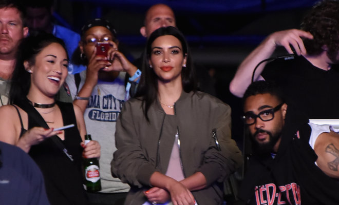 Kim Kardashian Flaunts Curvy Figure During Kanye West Bonnaroo Performance