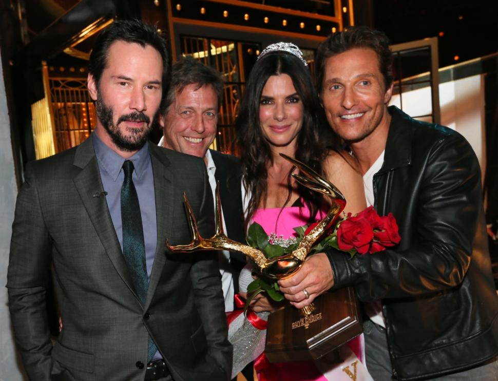 Sandra Bullock Embraced by Hunky Leading Men at Spike Awards