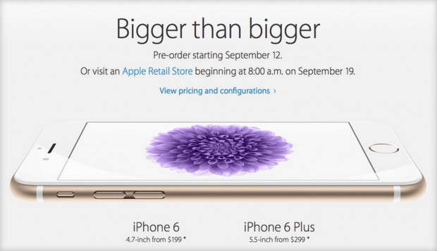 Apple iPhone 6 and 6 Plus pre orders started Sept 12