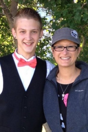 Bryce Masters and his mother in an undated picture
