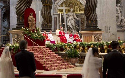 Pope Francis Marries 20 Couples Some With Children and Living Together