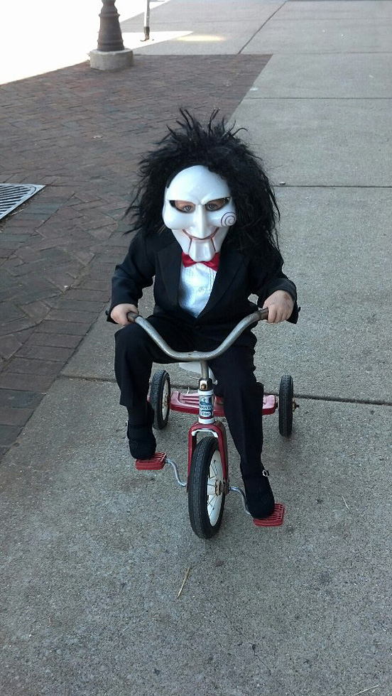 Love Saw? Nothing is creepy cute like seeing your little one in this getup.