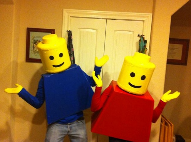 Photo credit @cheaphalloweencostumes. Ha! Lego costumes can save some cash and win some contests. 
