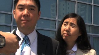 Pictured is Matthew and Grace Huang who are detained in Qatar