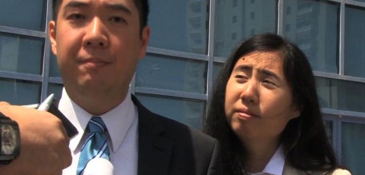 Pictured is Matthew and Grace Huang who are detained in Qatar