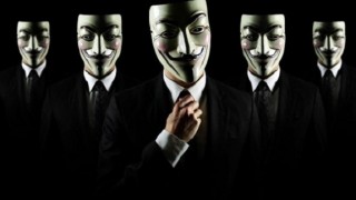 Anonymous members wearing masks