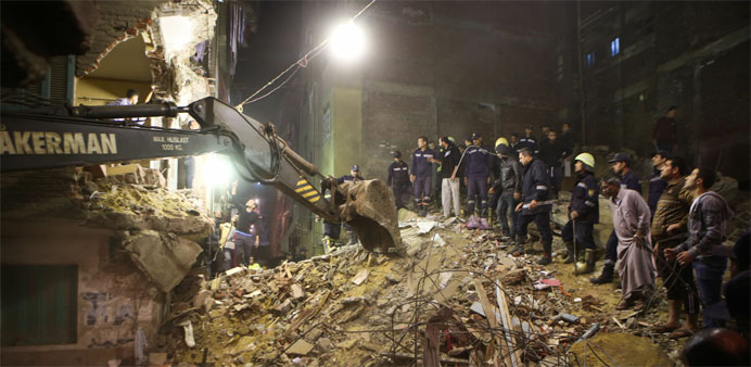 Pictured is the collapse on Nov 25, 2014 in Cairo