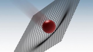 Graphene hit by bullet projectile