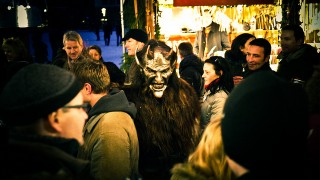 Christmas Eve tradition of Krampus during a festival