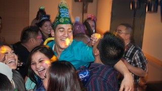 People celebrate at a New Year's Eve Party