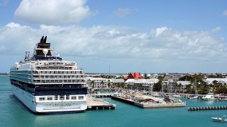 A cruise ship in Key West harbor