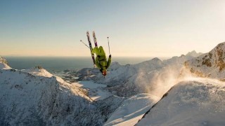 a skier performs a daring jump in the film No Turning Back