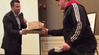 Thursday picture of Rob receiving thank you from Keller Williams