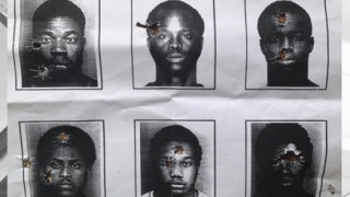 Mugshots of black males used for target practice