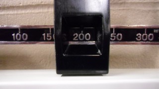 weighing scale showing 200 pounds