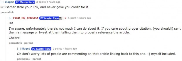 Subreddit in which PC Gamer is accused of plagiarism