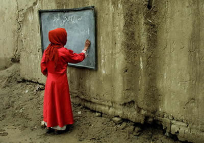 Undated photo of teacher in the Middle East