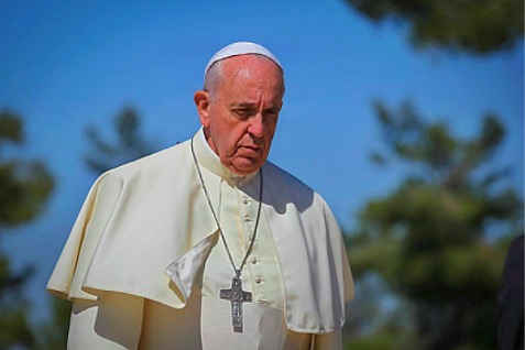 Pope Francis looking serious
