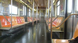 Interior of NY subway car