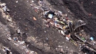 Crash site depicted after Germanwins flight slams into the Alps