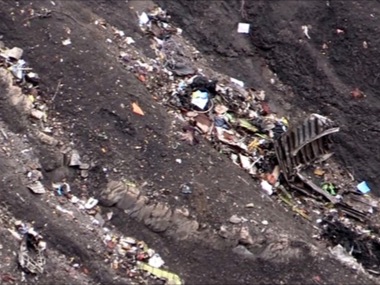 Crash site depicted after Germanwins flight slams into the Alps