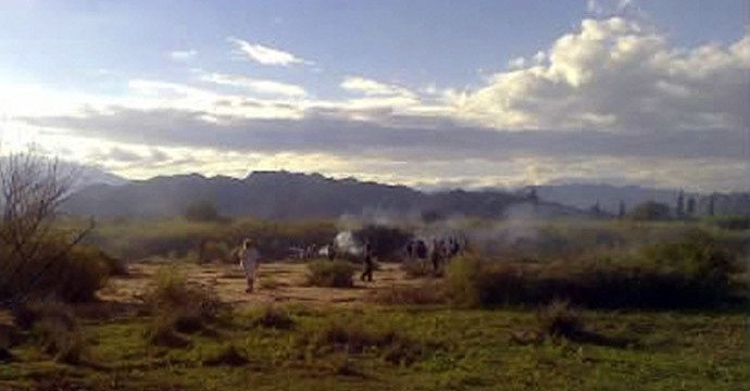 Pictured is the 3/9/2015 crash scene of two Argentina helicopters