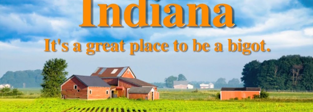 Screen shot from Indiana is a great place to be a bigot mock tourism video