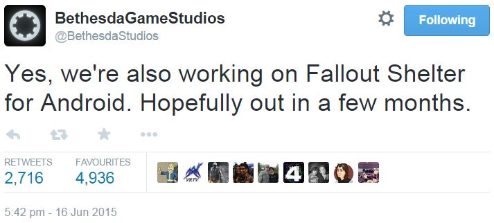 Bethesda working on Android version of Fallout Shelter