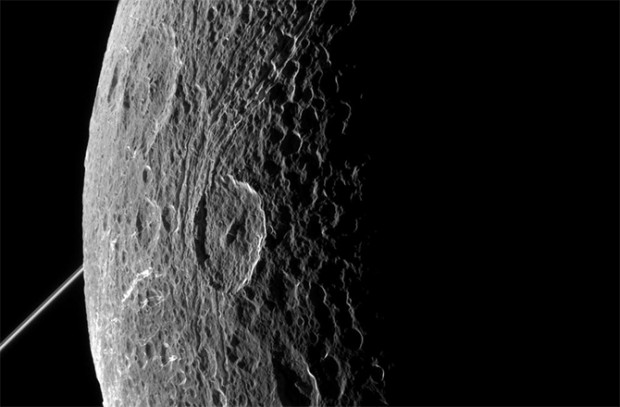 Cassini Spacecraft Snaps Saturn's Moon, Dione