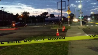 Cornered off area of Detroit shooting location