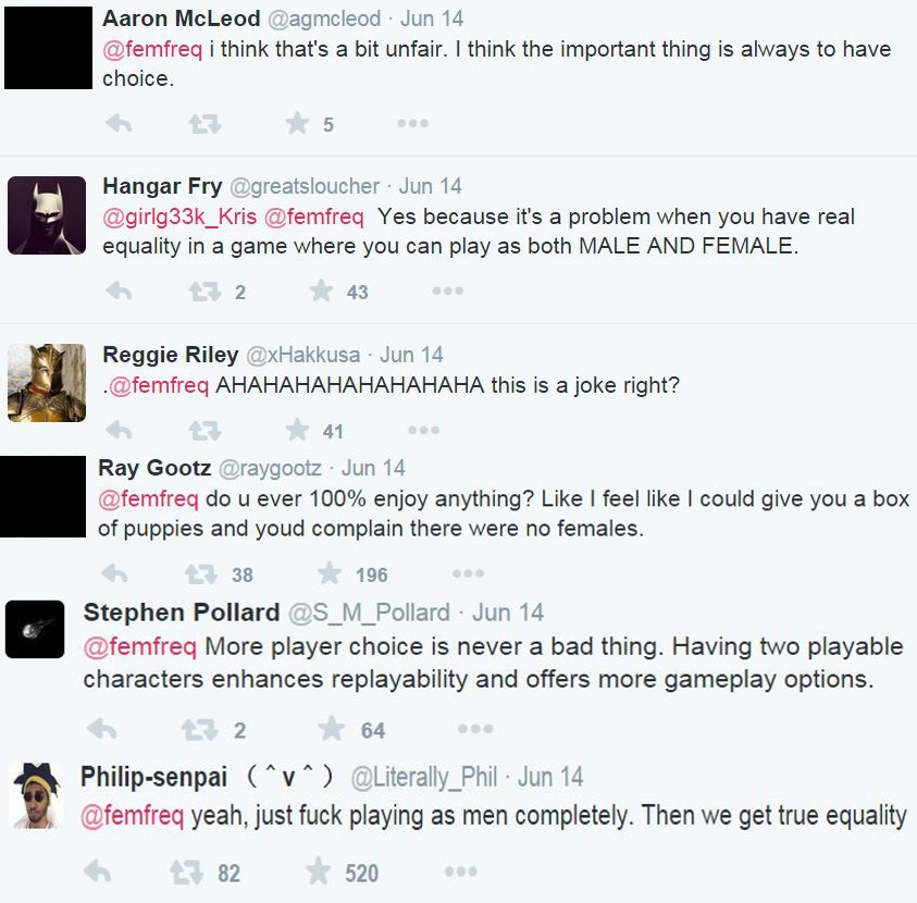 Fans displeased by Sarkeesian advocating inequality (all posts)
