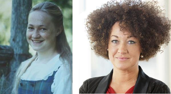 Pictured is dolezal as a teen and current times