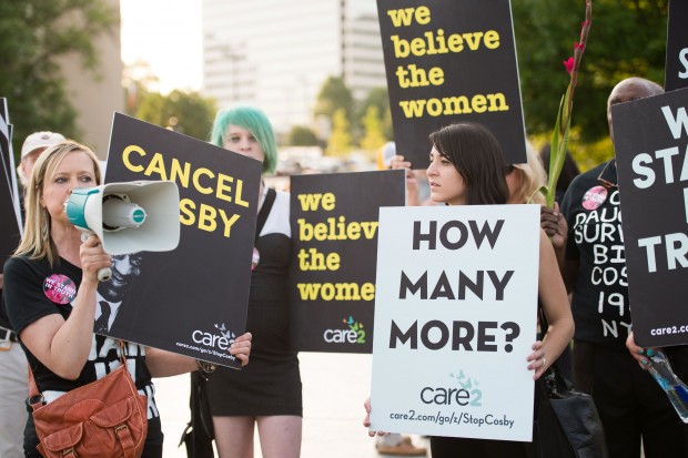 Protesters took to the streets following the many women who stepped forward accusing Cosby of rape.