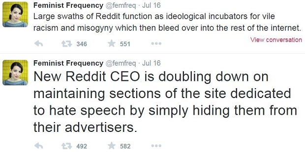 Feminist Frequency on reddit racism and misogyny