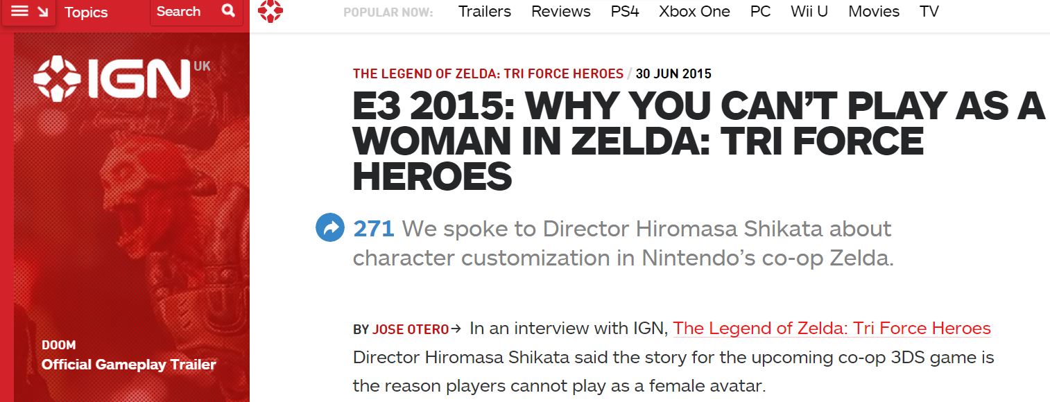 IGN Nintendo interview on gender