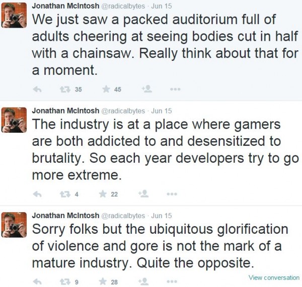 Jonathan McIntosh tweets on Bethesda violence