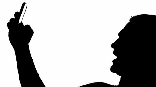 Photostock of selfie silhouette
