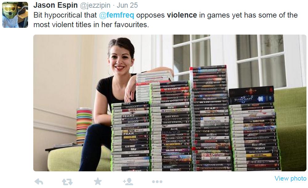 Sarkeesian hypocritical about video game violence tweet