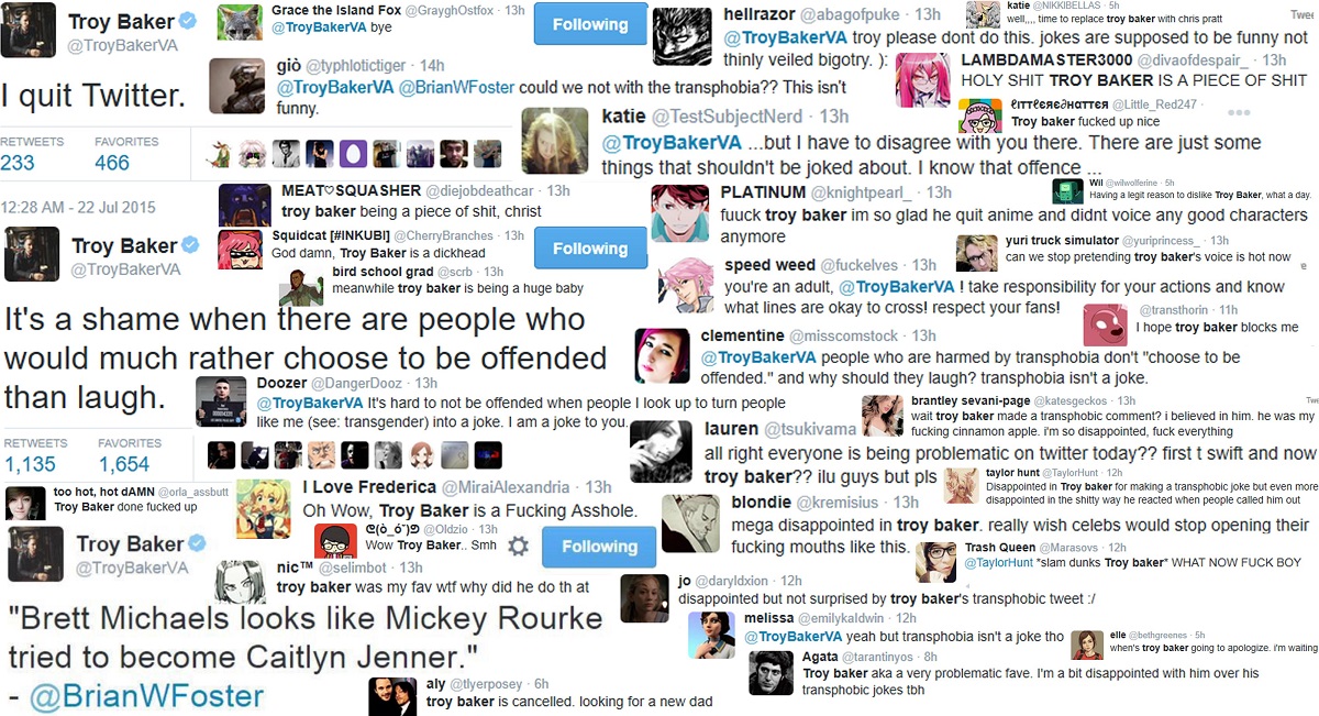 Troy Baker joke criticisms