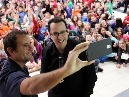 Fogle and Taylor snap a selfie during a public event for the Foundation